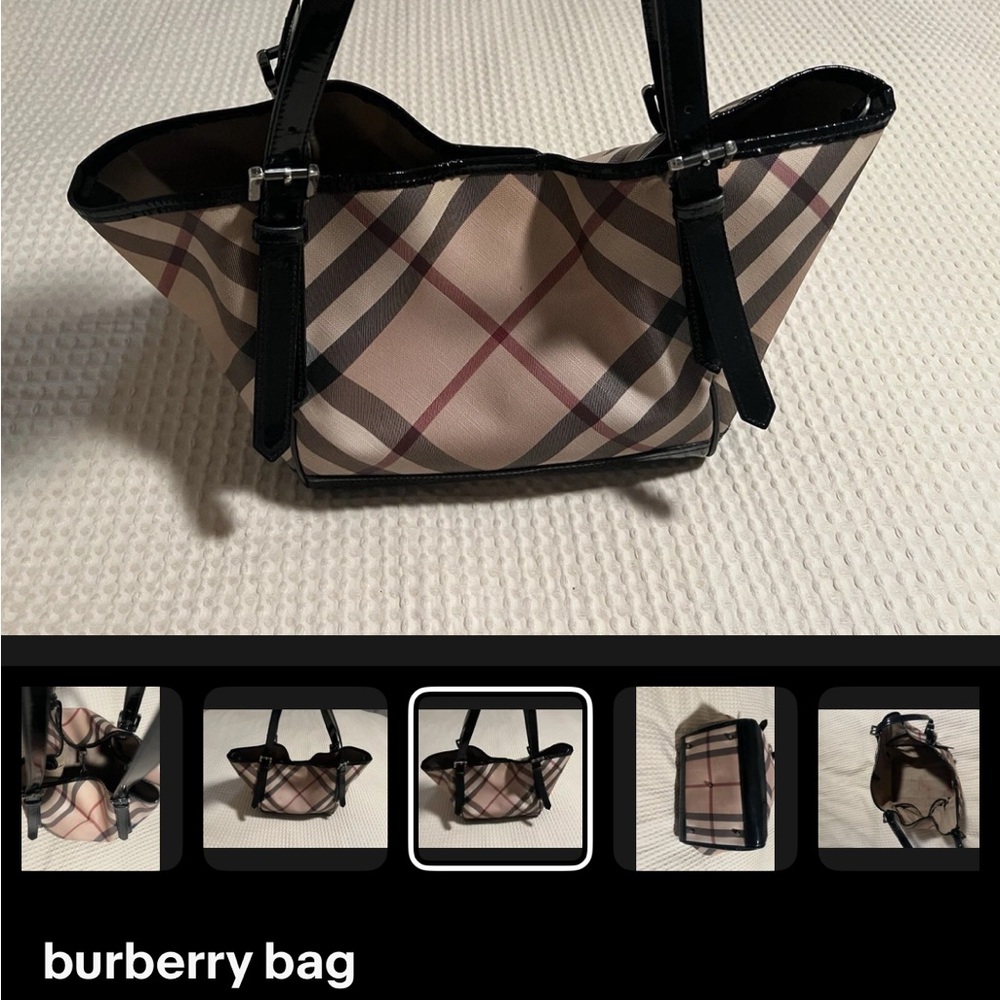 Burberry Checkered Tan and Black Women's Bag